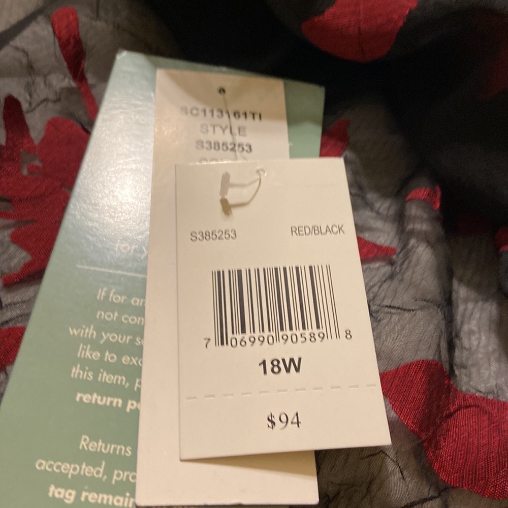 Scarlett Women’s Black & Red Floral mid dress Plus Size 18W NWT, very elegant - Picture 12 of 15